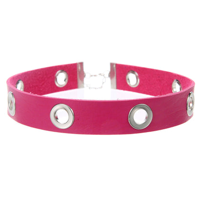 Punk Hollow Breathable Leather Choker - Rose - Punk Lovers