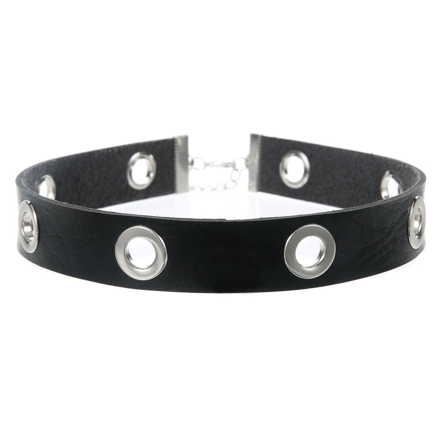 Punk Hollow Breathable Leather Choker - Black - Punk Lovers