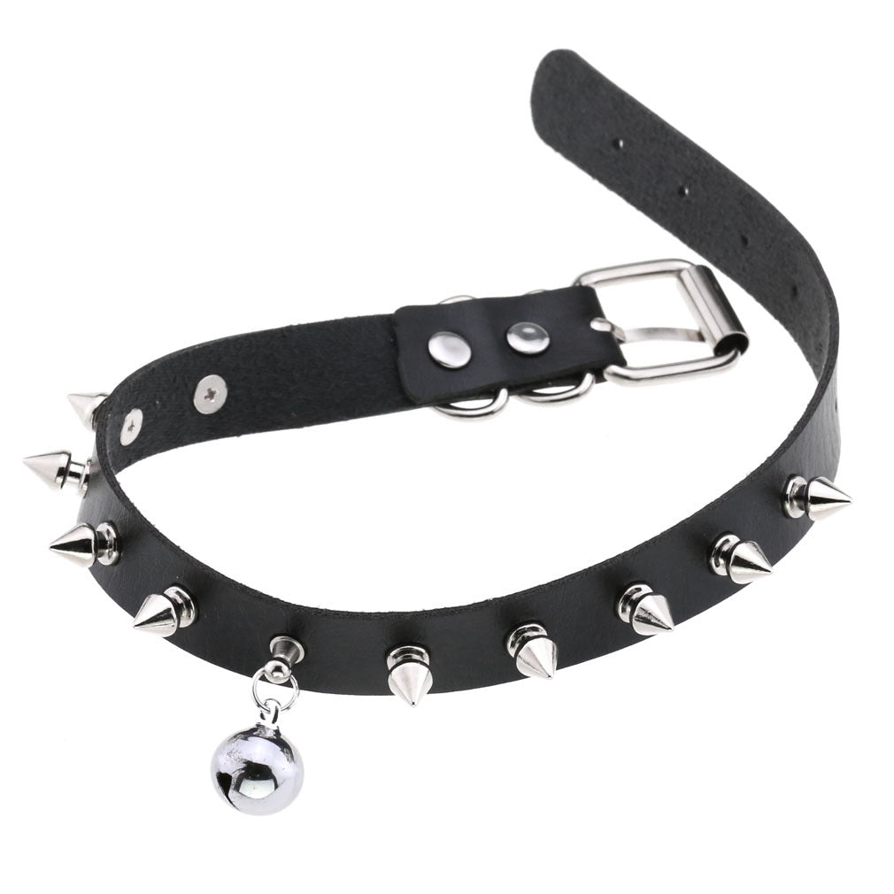 Punk Rock Triple Ring Leather Choker - Red | Punk Lovers