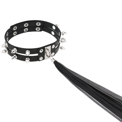 Punk Chain Link Leather Choker Necklace - Green | Punk Lovers