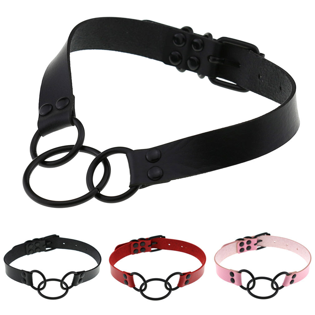 Punk Rivet Laser Luminous Choker - Red | Punk Lovers