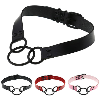 Punk Rivet Laser Luminous Choker - Red | Punk Lovers