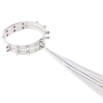 Punk Chain Link Leather Choker Necklace - Black | Punk Lovers