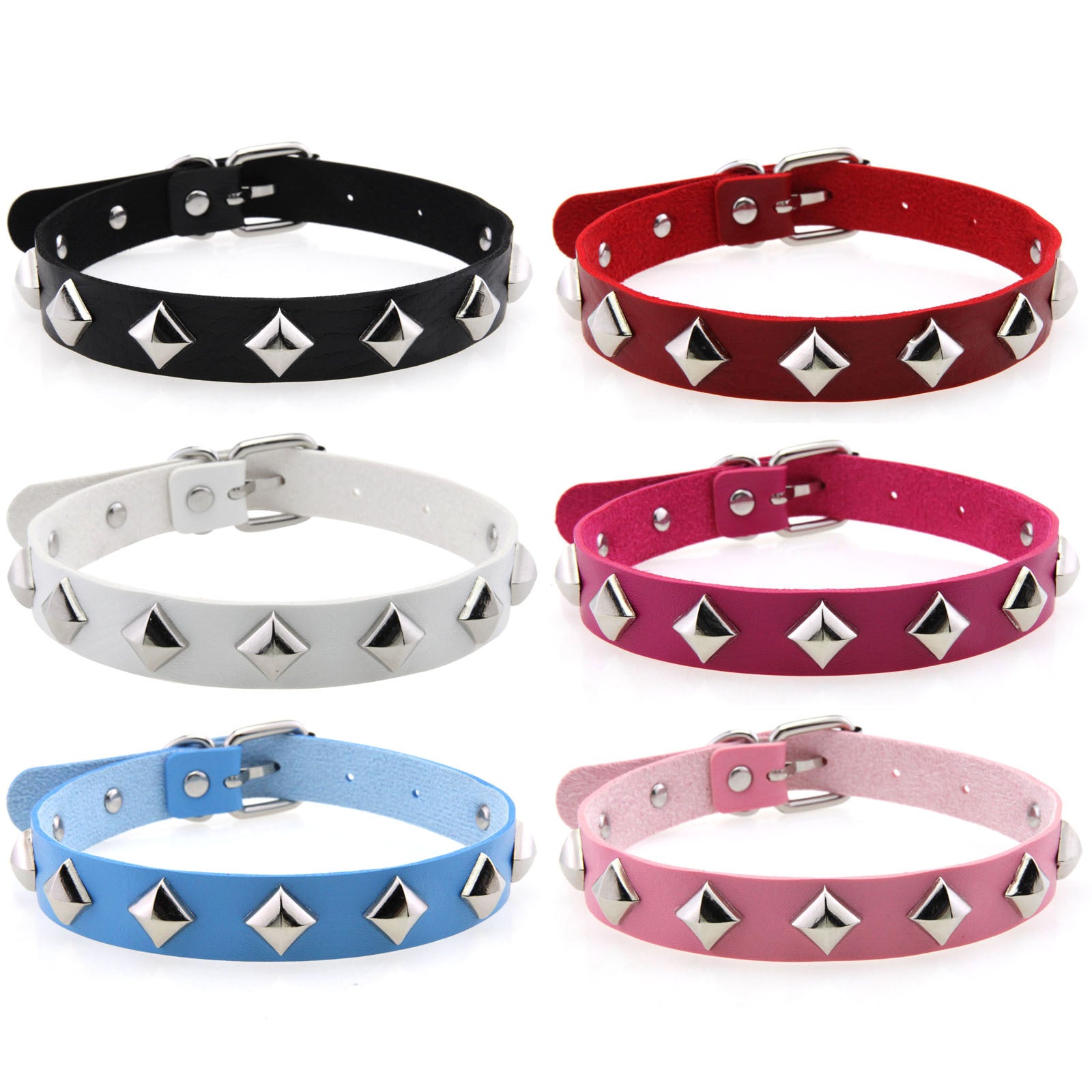 Square Rivet Leather Choker - Punk Lovers Gothic Jewelry