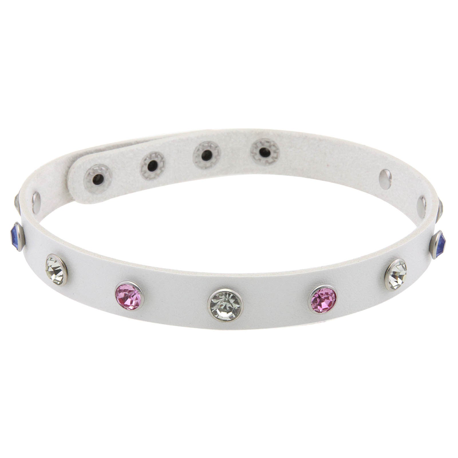 Punk Rivet Leather Choker - 白色