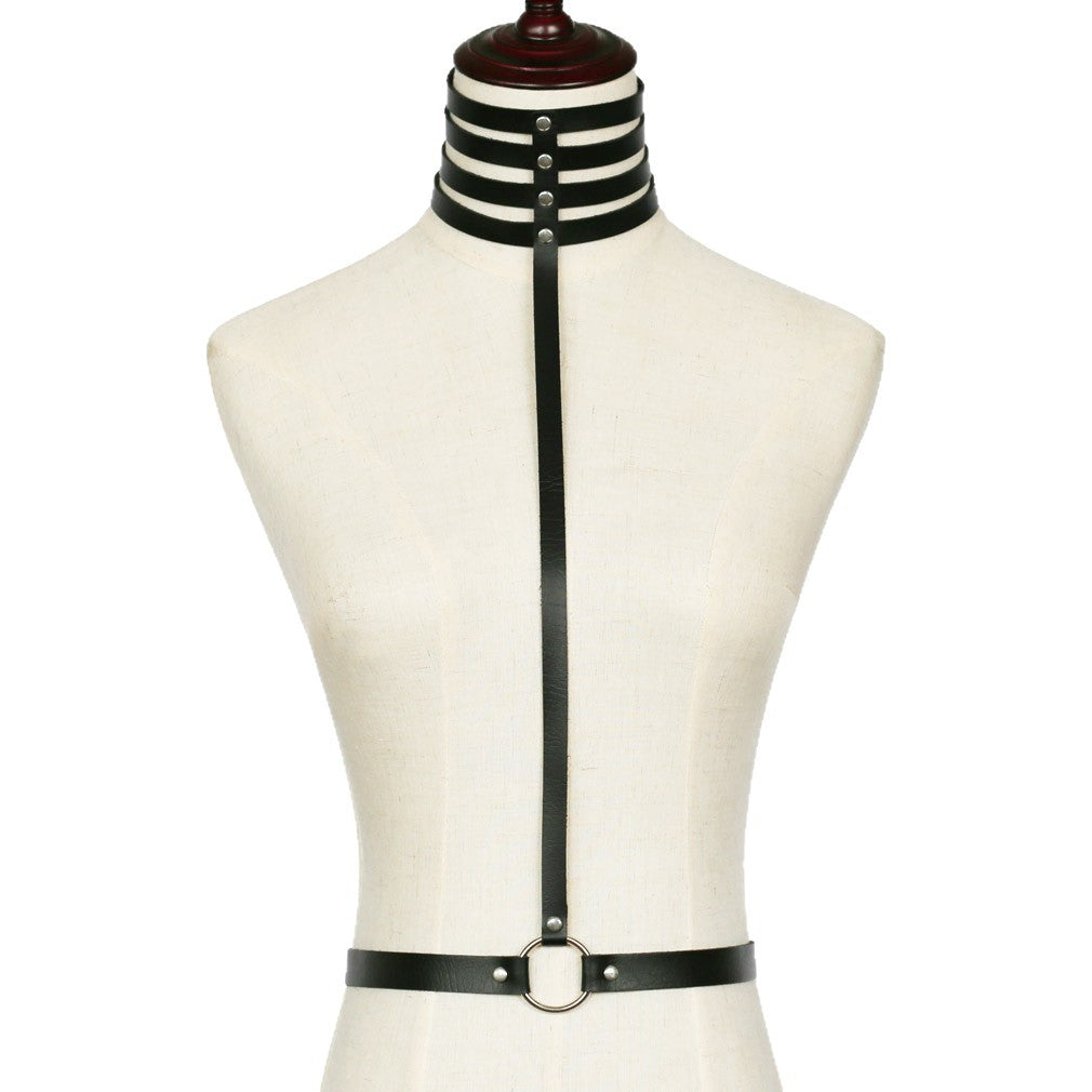 Gothic V-Shape Rhinestone Choker - Black | Punk Lovers