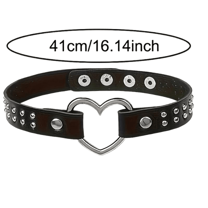 Punk Cat Heart Studded Collar
