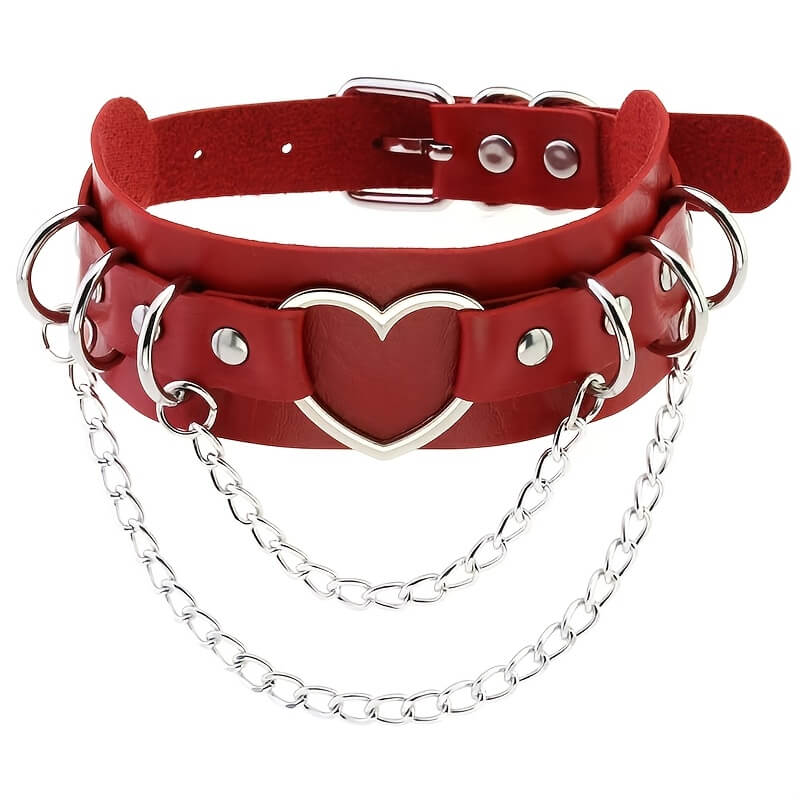Punk Double Layer Heart Choker - Punk Lovers