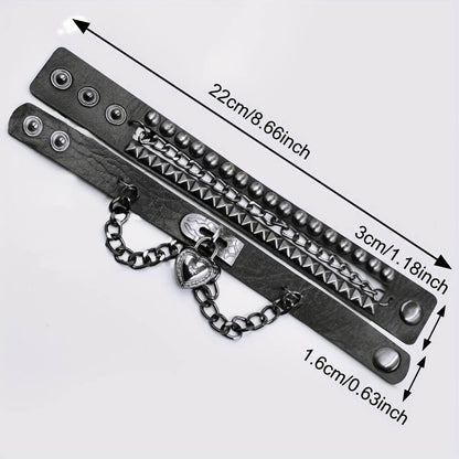 Punk Love Heart Chian Bracelets - Punk Lovers