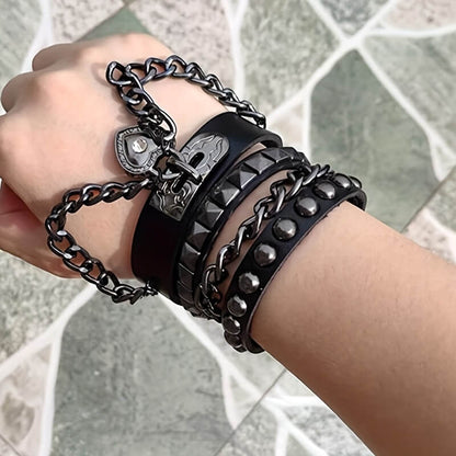 Punk Love Heart Chian Bracelets - Punk Lovers