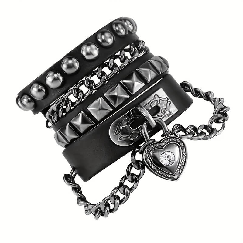 Punk Love Heart Chian Bracelets - Punk Lovers