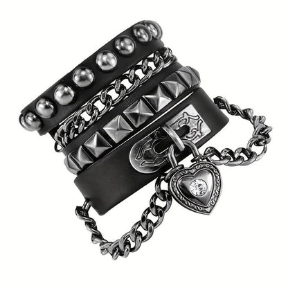 Punk Love Heart Chian Bracelets - Punk Lovers