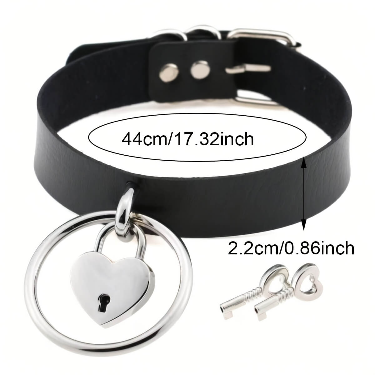 Punk Rivet Heart Lock Collar - Punk Lovers