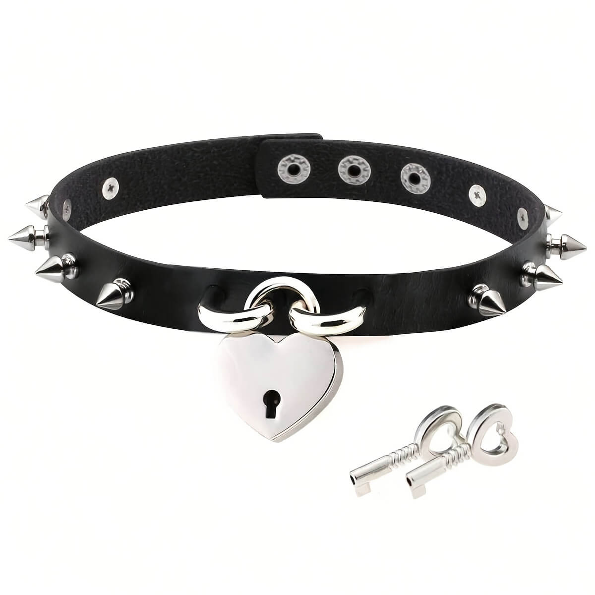 Punk Rivet Heart Lock Collar - Punk Lovers