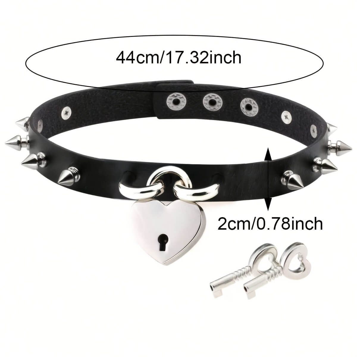 Punk Rivet Heart Lock Collar - Punk Lovers
