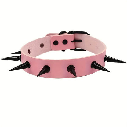 Punk Rivet Spike Collar