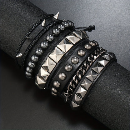 Punk Spiked Cube Chain Bracelet