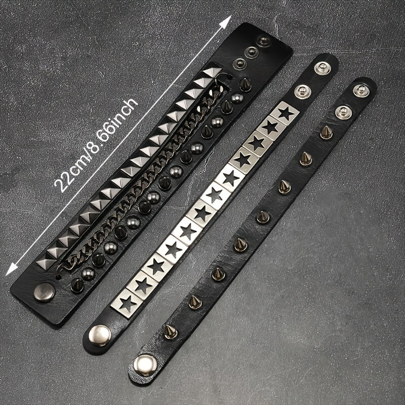 Punk Studded Star Chain Bracelet - Punk Lovers
