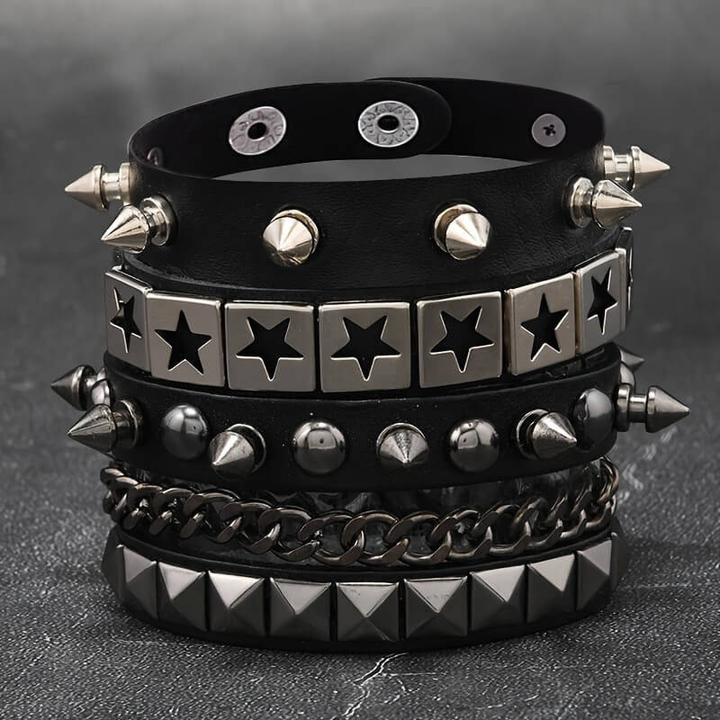 Punk Studded Star Chain Bracelet - Punk Lovers