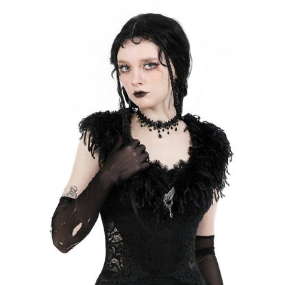 Women's Gothic Beaded Lace Choker - Punk Lovers