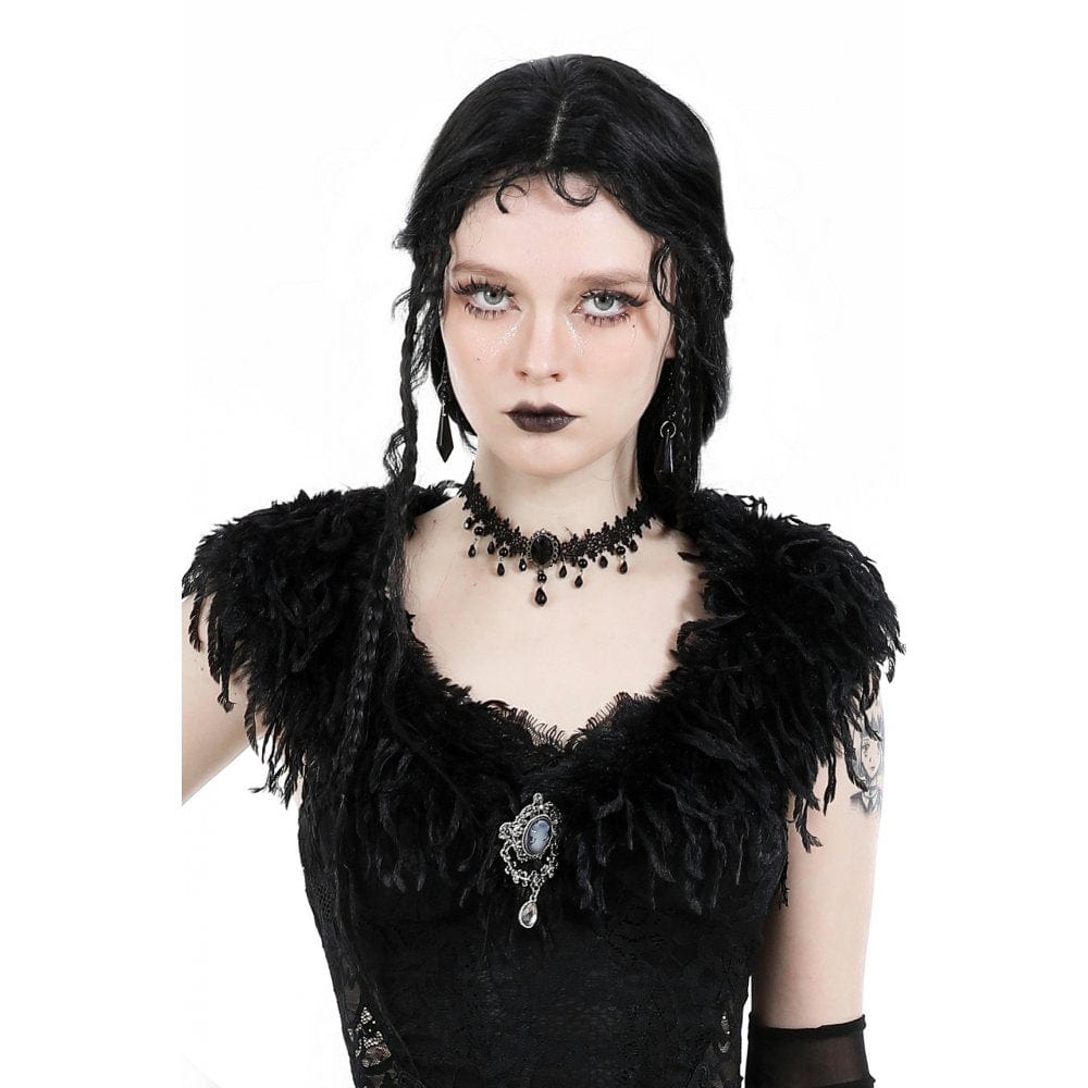 Women's Gothic Beaded Lace Choker - Punk Lovers