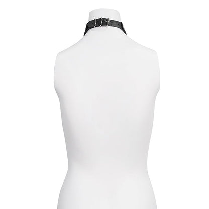 Women's Gothic Studded Faux Leather Tie with Choker - Punk Lovers