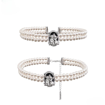 Women's Gothic Angel Pearl Choker - Punk Lovers
