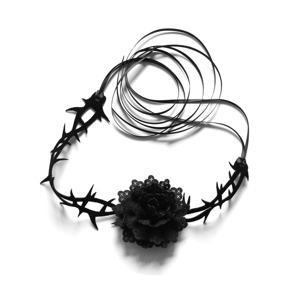 Women's Gothic Floral Thorn Choker - Punk Lovers