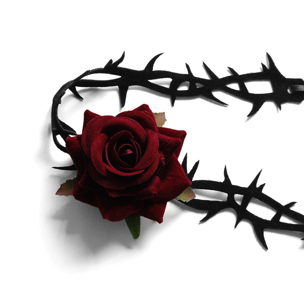 Women's Gothic Rose Thorn Choker - Punk Lovers