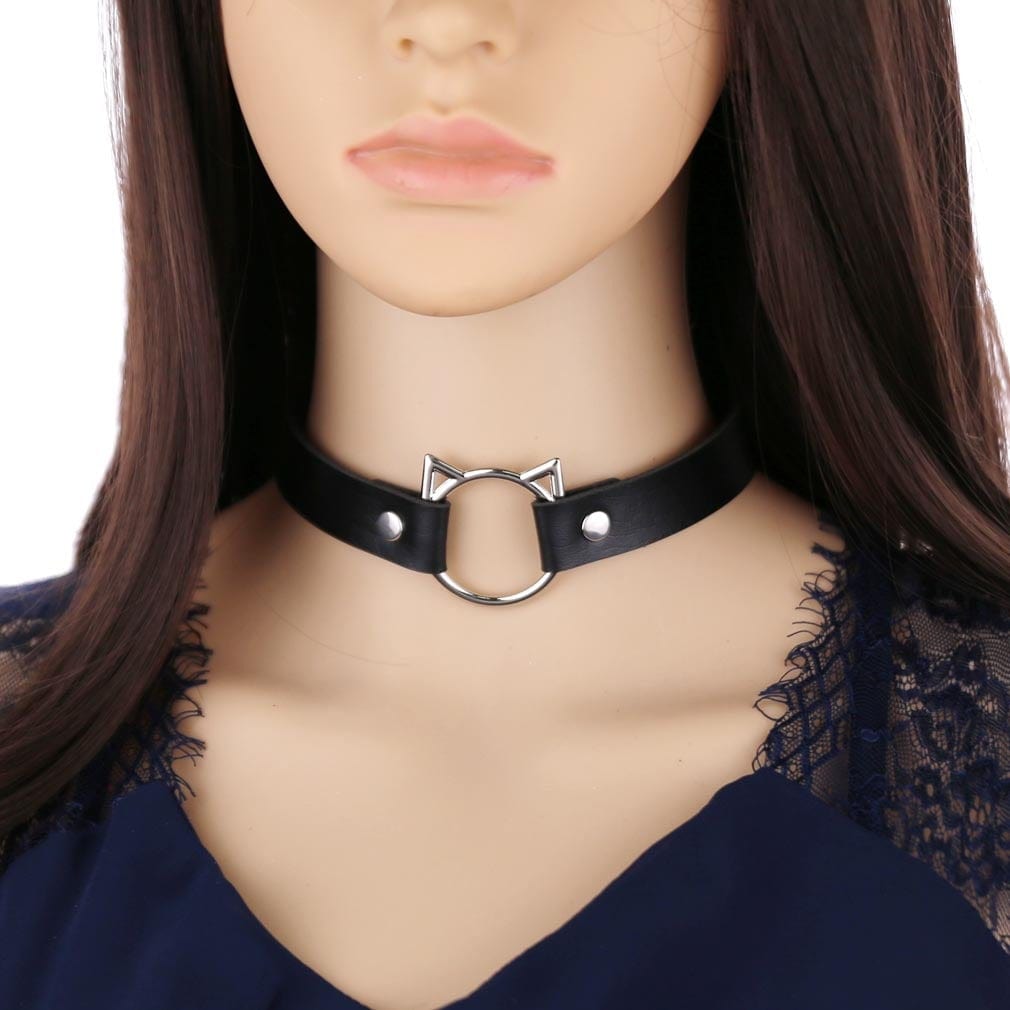 Women's Punk Cat Button Choker - Punk Lovers