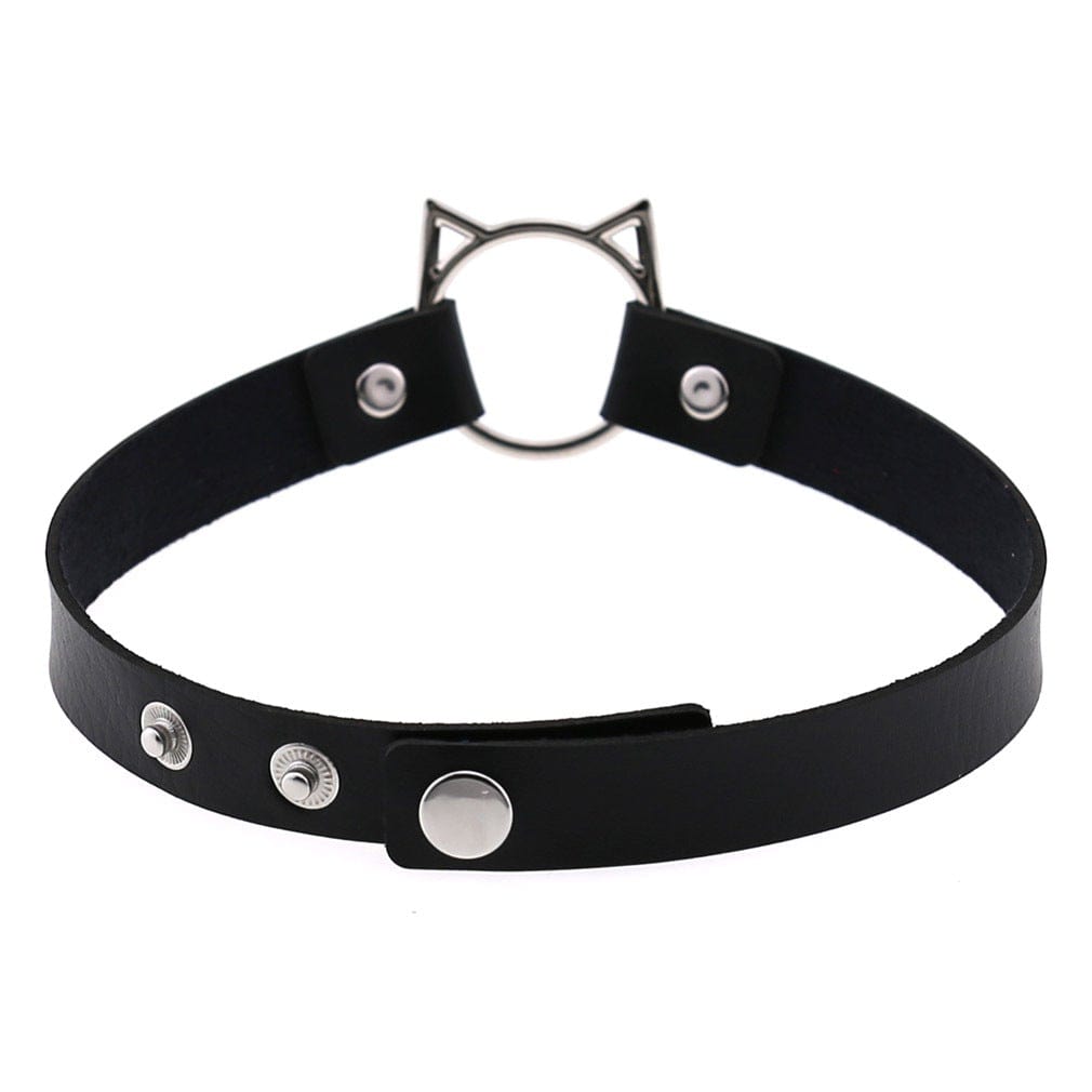Women's Punk Cat Button Choker - Punk Lovers
