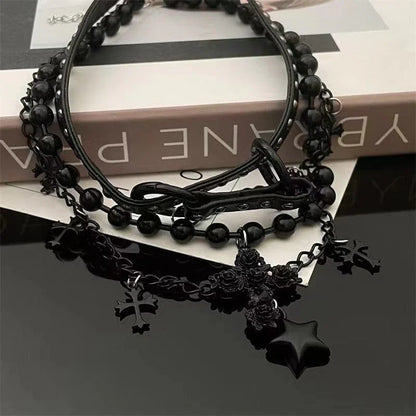 Women's Punk Cross Star Multi-layer Choker - Punk Lovers