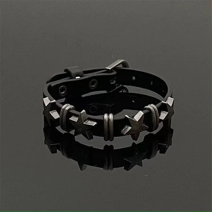 Women's Punk Star Faux Leather Choker - Punk Lovers