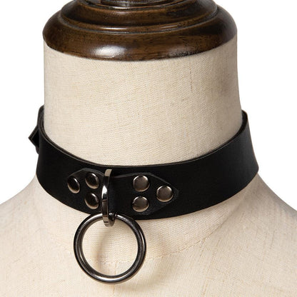Women's Steampunk Annulus Nailed Buckle Choker - Punk Lovers