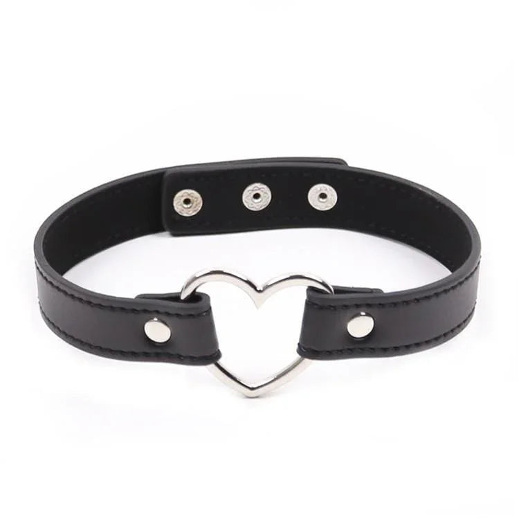 Women's Punk Heart Black Choker - Punk Lovers