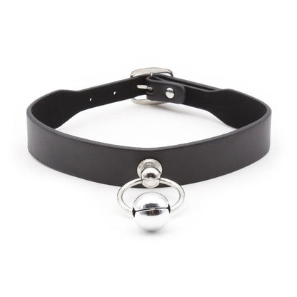 Women's Punk O-ring Black Choker With Little Bell - Punk Lovers