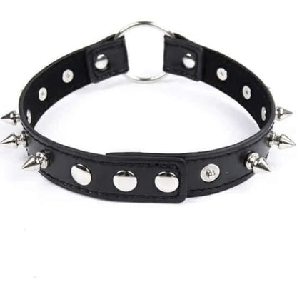 Women's Punk O-ring Choker With Rivet - Punk Lovers