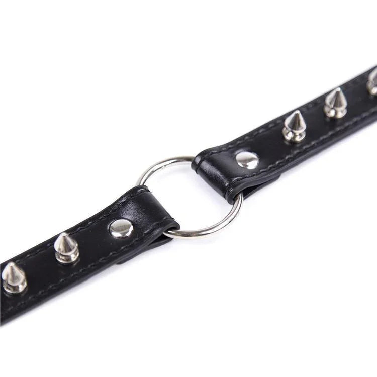Women's Punk O-ring Choker With Rivet - Punk Lovers